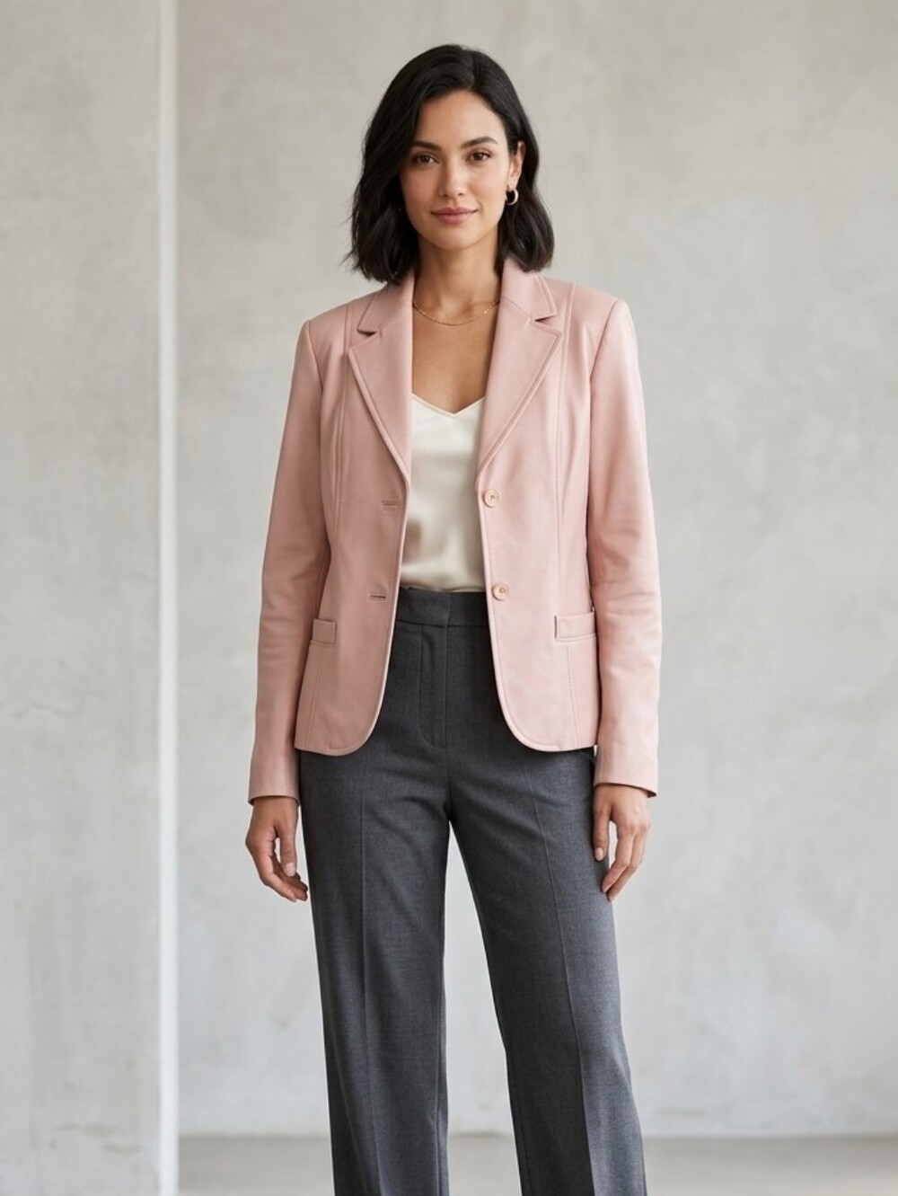 Vtg id. Collection Genuine Leather Blazer Jacket 10